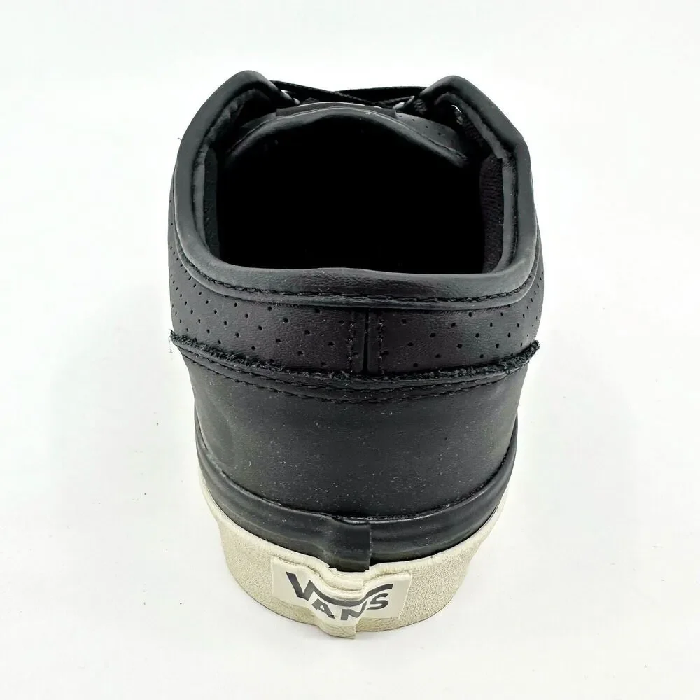 VANS Atwood (Perf) Black Antique Leather White Mens Size 6.5 Casual Sneakers
